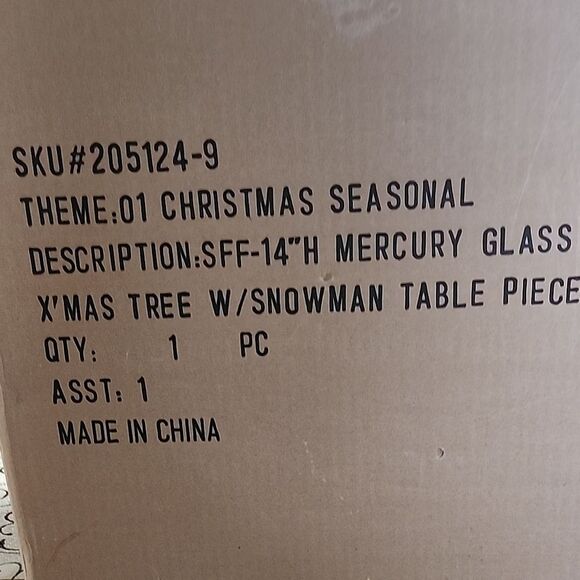 Festive Green Christmas Tree with Snowman Figurine - Picture 10 of 10